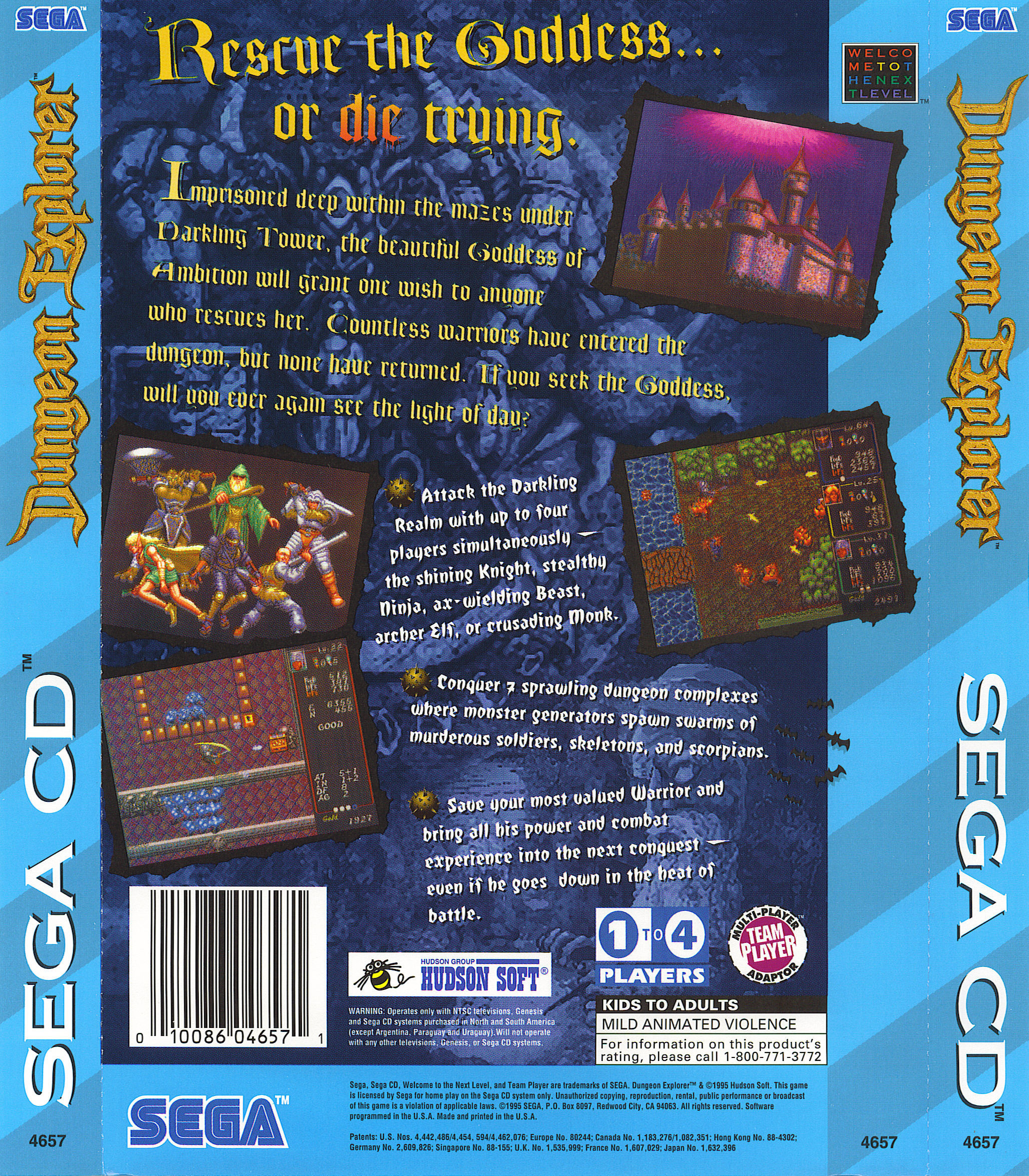 Dungeon Explorer (U) Back Cover